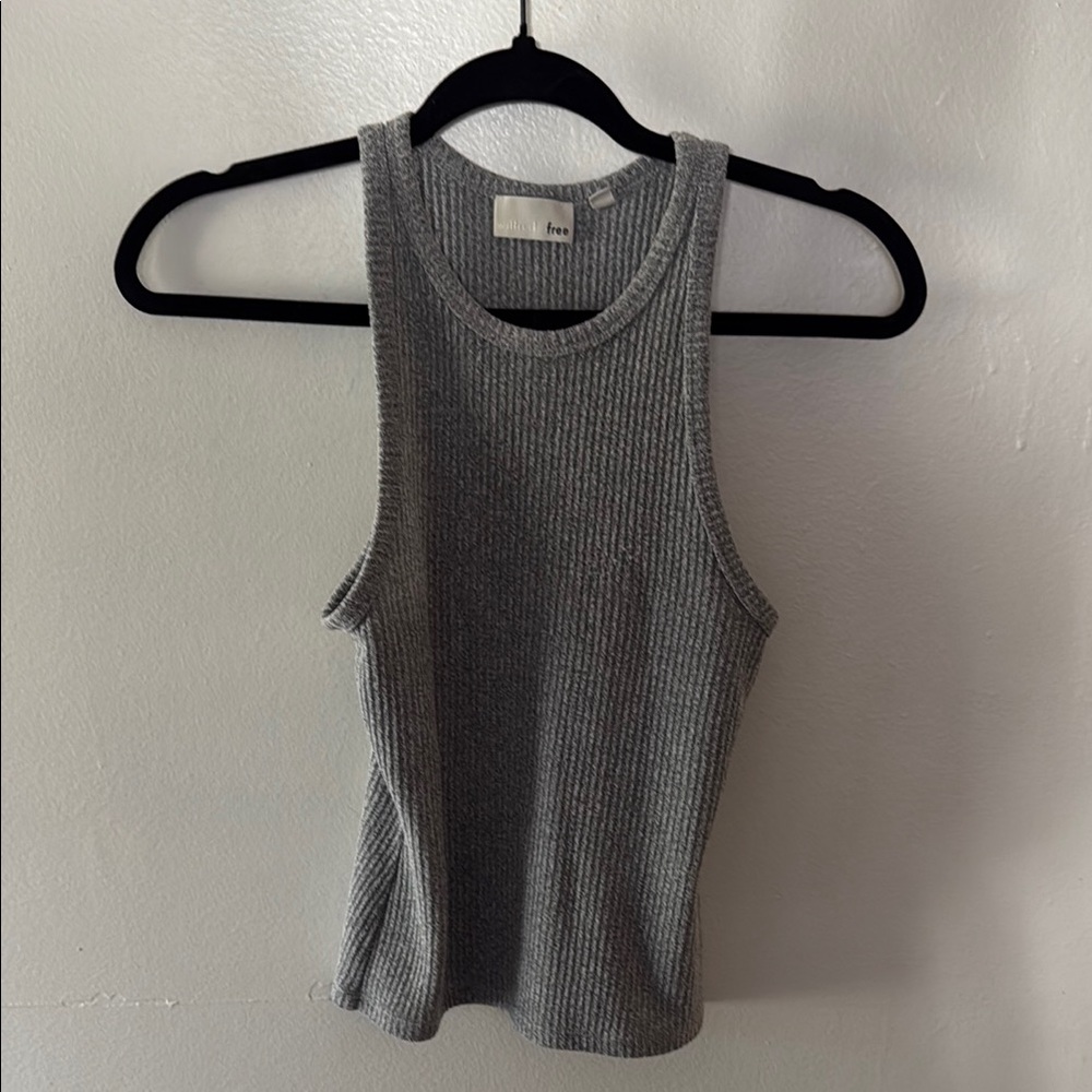 Wilfred Gray Ribbed Fitted Tank Top